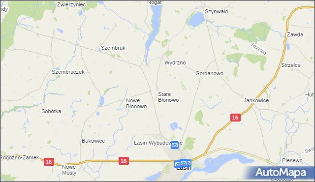 mapa Stare Błonowo, Stare Błonowo na mapie Targeo