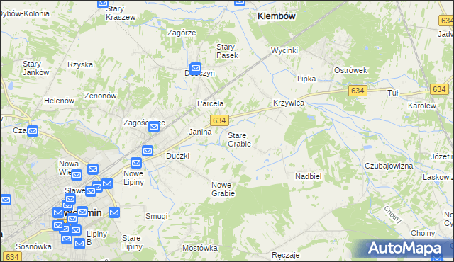 mapa Stare Grabie, Stare Grabie na mapie Targeo