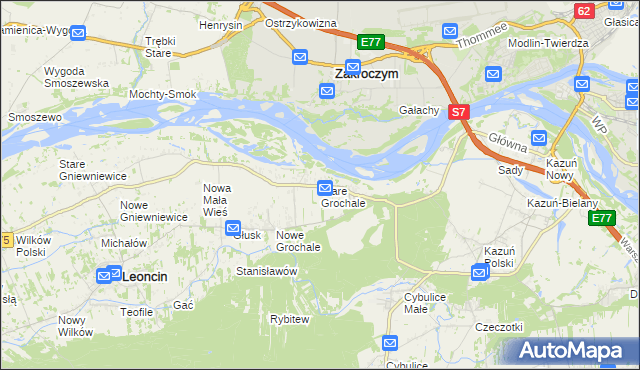mapa Stare Grochale, Stare Grochale na mapie Targeo