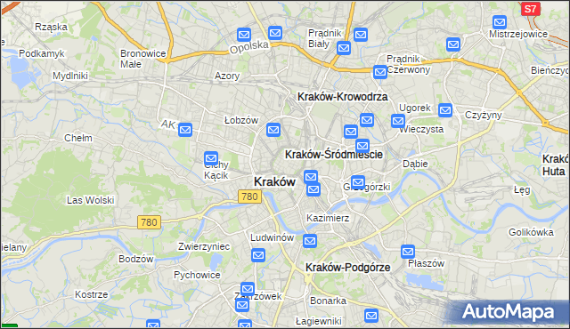 mapa Stare Miasto gmina Kraków, Stare Miasto gmina Kraków na mapie Targeo