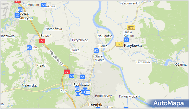 mapa Stare Miasto gmina Leżajsk, Stare Miasto gmina Leżajsk na mapie Targeo