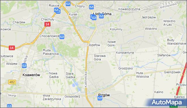 mapa Starowa Góra, Starowa Góra na mapie Targeo