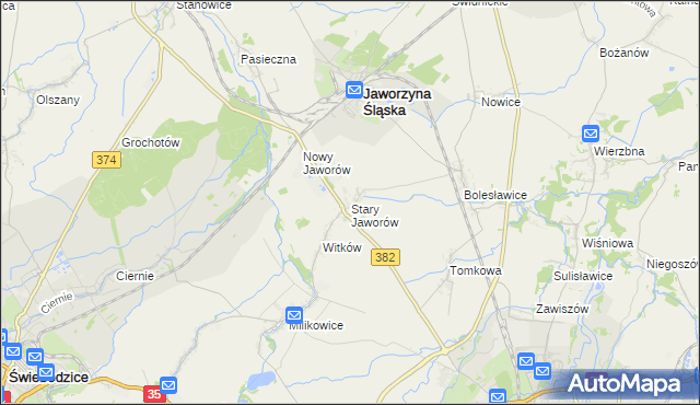 mapa Stary Jaworów, Stary Jaworów na mapie Targeo