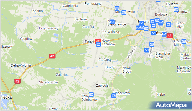 mapa Stary Kazanów, Stary Kazanów na mapie Targeo