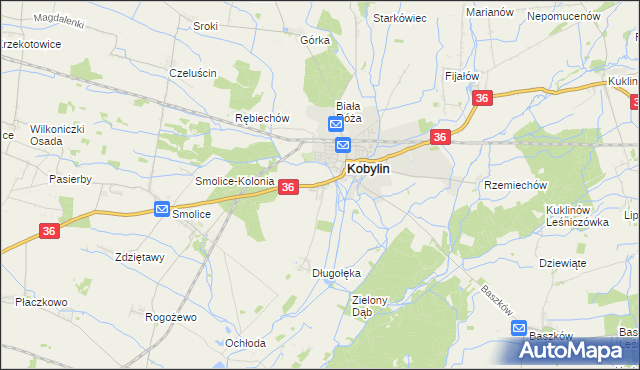 mapa Stary Kobylin, Stary Kobylin na mapie Targeo