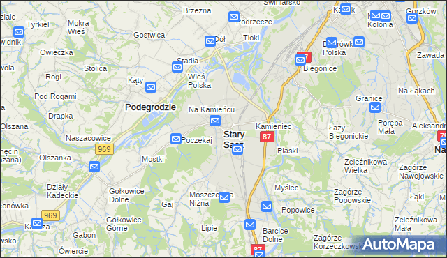 mapa Stary Sącz, Stary Sącz na mapie Targeo