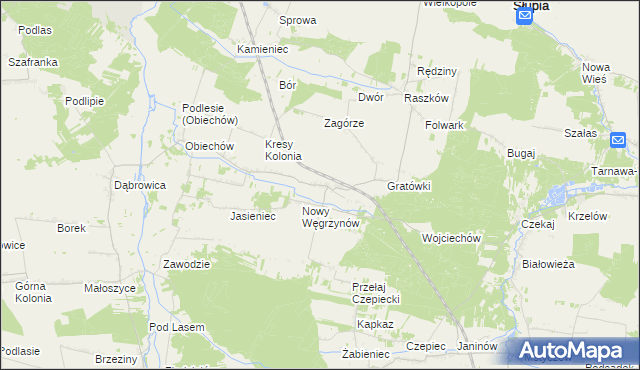 mapa Stary Węgrzynów, Stary Węgrzynów na mapie Targeo