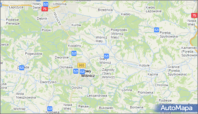 mapa Stary Wiśnicz, Stary Wiśnicz na mapie Targeo