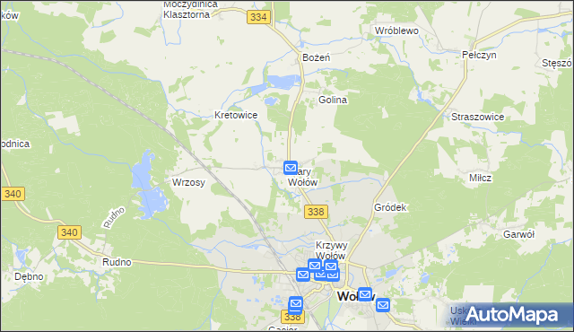 mapa Stary Wołów, Stary Wołów na mapie Targeo