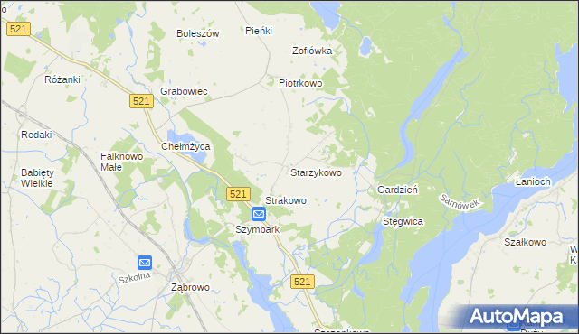 mapa Starzykowo, Starzykowo na mapie Targeo