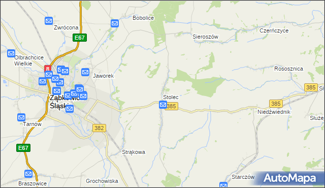 mapa Stolec gmina Ząbkowice Śląskie, Stolec gmina Ząbkowice Śląskie na mapie Targeo