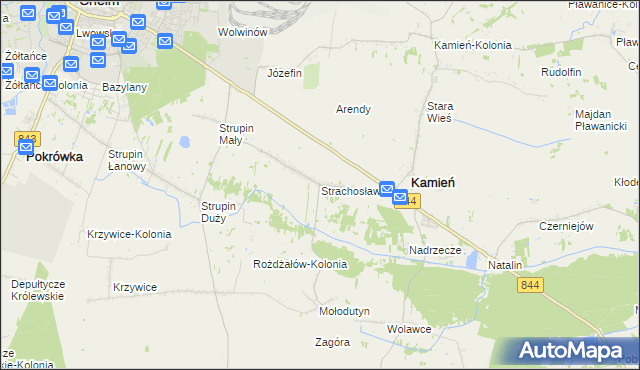 mapa Strachosław, Strachosław na mapie Targeo