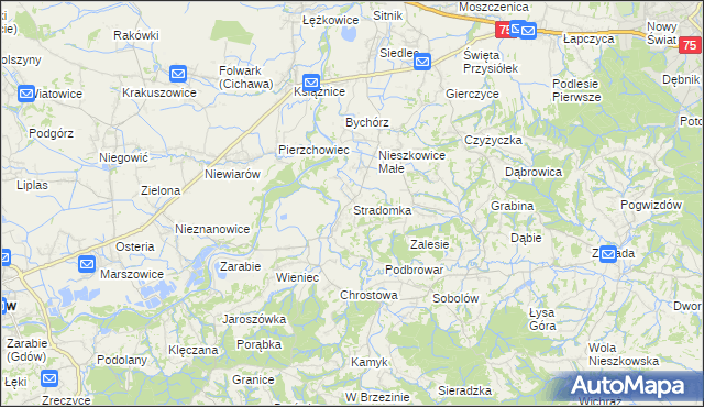 mapa Stradomka, Stradomka na mapie Targeo