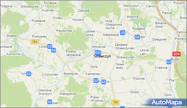 mapa Strawczyn, Strawczyn na mapie Targeo