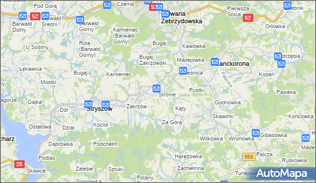 mapa Stronie gmina Stryszów, Stronie gmina Stryszów na mapie Targeo