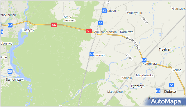 mapa Stronno gmina Dobrcz, Stronno gmina Dobrcz na mapie Targeo