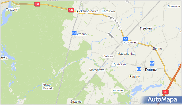 mapa Stronno gmina Koronowo, Stronno gmina Koronowo na mapie Targeo