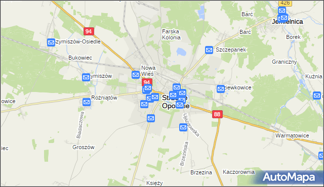 mapa Strzelce Opolskie, Strzelce Opolskie na mapie Targeo