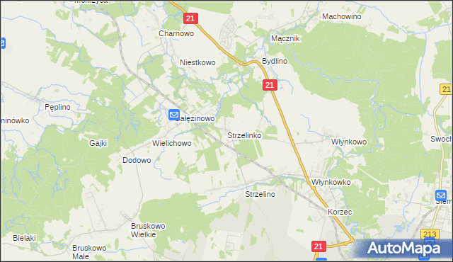 mapa Strzelinko, Strzelinko na mapie Targeo
