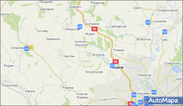 mapa Strzybnik, Strzybnik na mapie Targeo