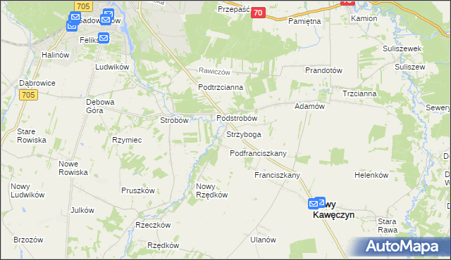 mapa Strzyboga, Strzyboga na mapie Targeo