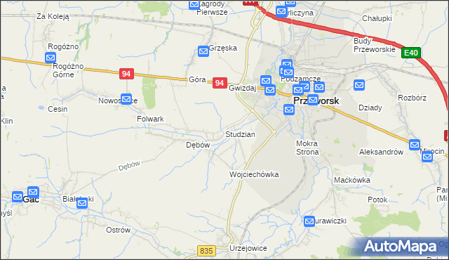 mapa Studzian, Studzian na mapie Targeo