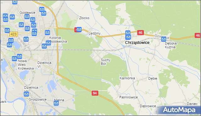 mapa Suchy Bór, Suchy Bór na mapie Targeo