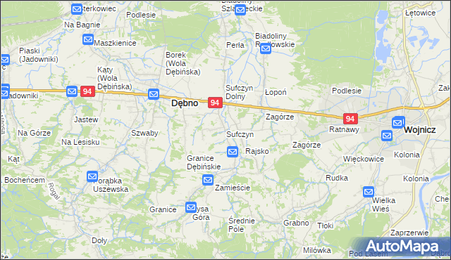 mapa Sufczyn gmina Dębno, Sufczyn gmina Dębno na mapie Targeo