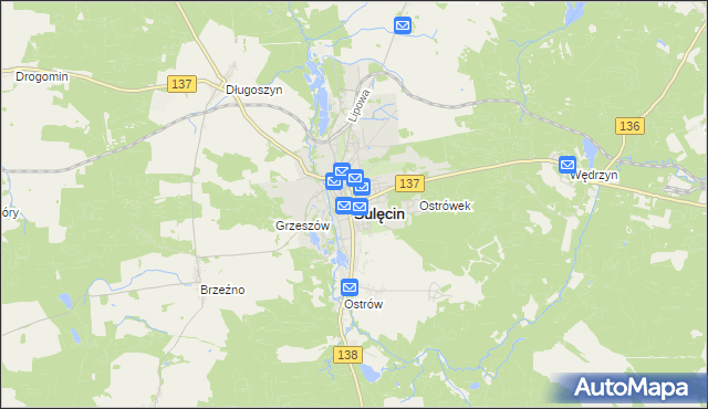 mapa Sulęcin, Sulęcin na mapie Targeo