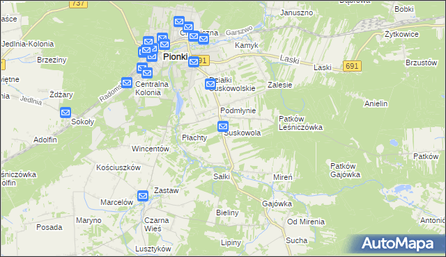 mapa Suskowola, Suskowola na mapie Targeo