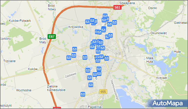 mapa Suwałk, Suwałki na mapie Targeo