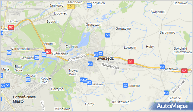 mapa Swarzędz, Swarzędz na mapie Targeo