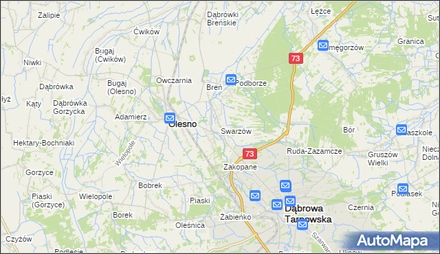 mapa Swarzów, Swarzów na mapie Targeo