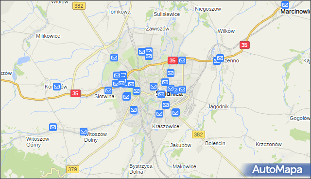 mapa Świdnicy, Świdnica na mapie Targeo