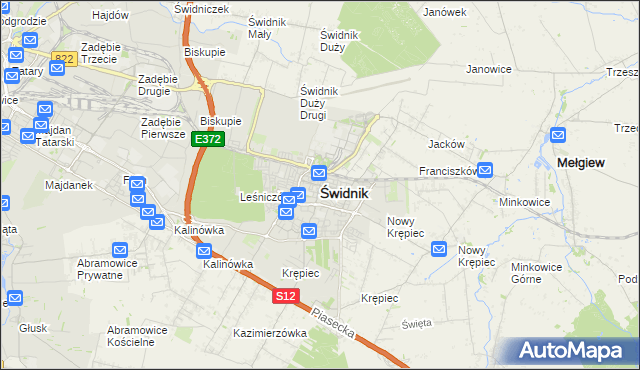 mapa Świdnika, Świdnik na mapie Targeo