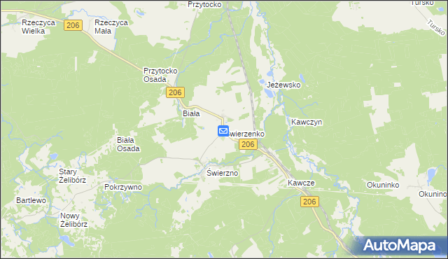 mapa Świerzenko, Świerzenko na mapie Targeo