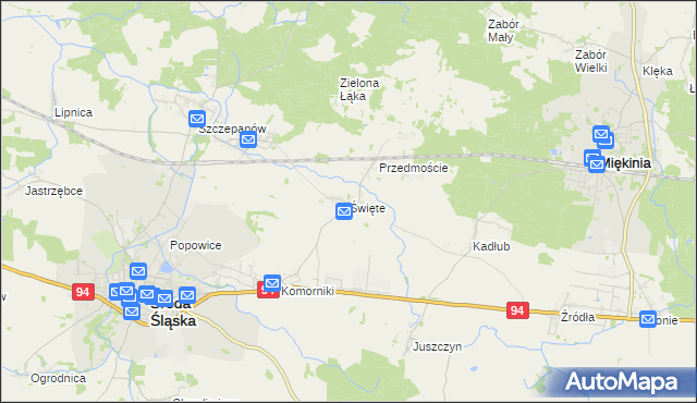 mapa Święte gmina Środa Śląska, Święte gmina Środa Śląska na mapie Targeo