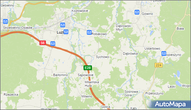 mapa Sychowo, Sychowo na mapie Targeo
