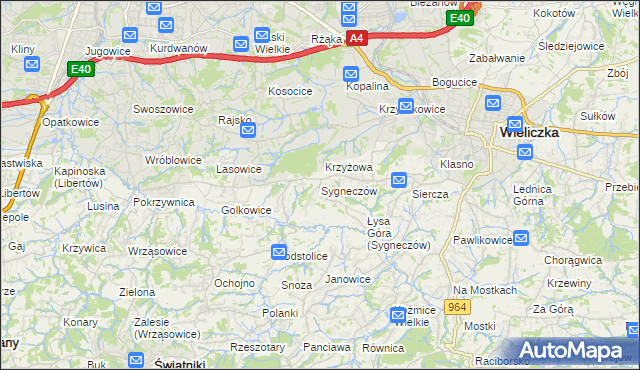 mapa Sygneczów, Sygneczów na mapie Targeo