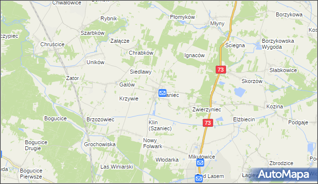 mapa Szaniec, Szaniec na mapie Targeo