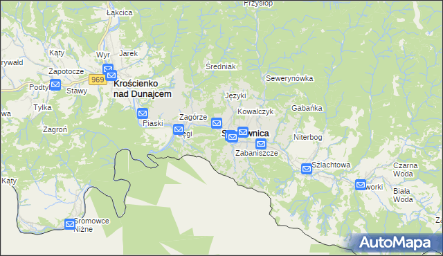 mapa Szczawnica, Szczawnica na mapie Targeo