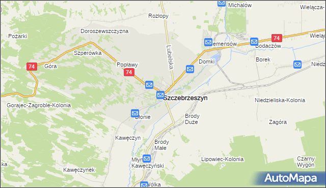 mapa Szczebrzeszyn, Szczebrzeszyn na mapie Targeo