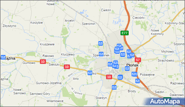mapa Szerominek, Szerominek na mapie Targeo