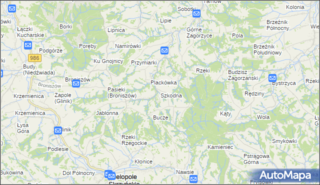 mapa Szkodna, Szkodna na mapie Targeo