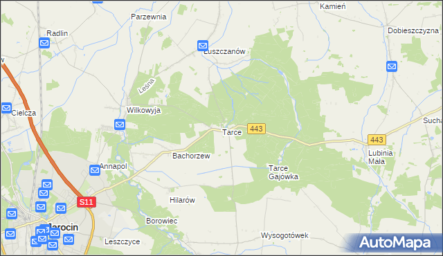 mapa Tarce, Tarce na mapie Targeo