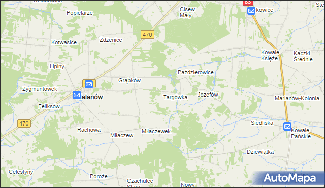 mapa Targówka gmina Malanów, Targówka gmina Malanów na mapie Targeo