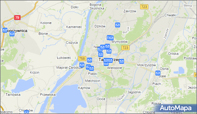 mapa Tarnobrzegu, Tarnobrzeg na mapie Targeo