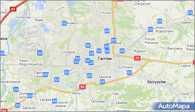 mapa Tarnów, Tarnów na mapie Targeo