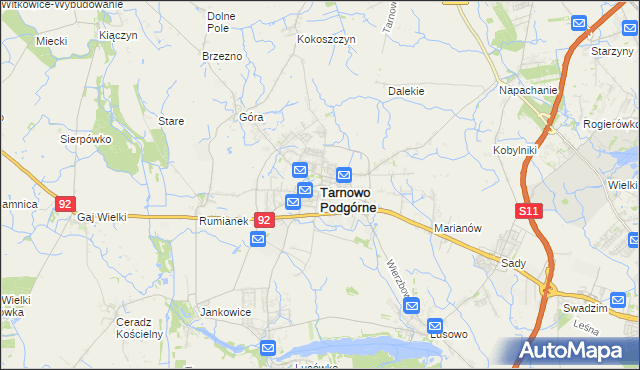 mapa Tarnowo Podgórne, Tarnowo Podgórne na mapie Targeo