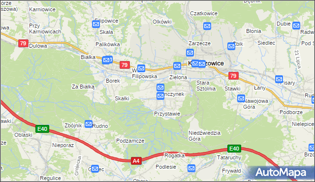mapa Tenczynek, Tenczynek na mapie Targeo